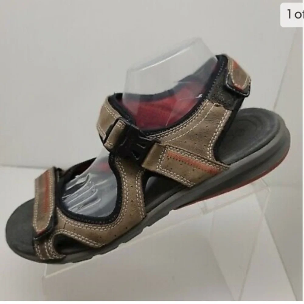 Ecco Yucatán Receptor Hiking Sandals Shoes Brown Leather Size 48 Size 13